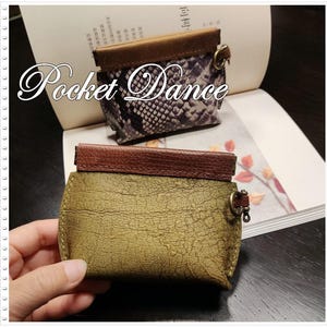 Leather Green Coin Purse Squeeze Flex Frame Pocket Case, Leather Squeeze Change Purse, Coin Pouch, Change Purse, Frame bag Cool gifts