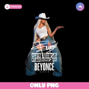Firma Cowboy Carter Tour Png 2025 World Tour Beyonce Maglietta PNG - Tour PNG Digitale Scaricato Png