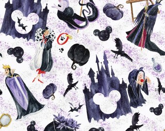 Disney Villains  Faux Leather Sheets,11.8”X7.8"/19"X51",Leather Crafts
