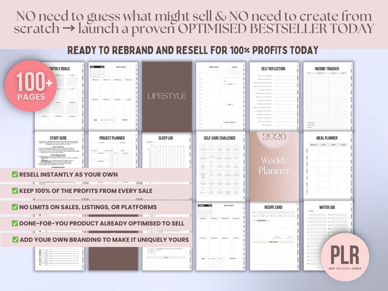 2026 Hyperlinked Digital Planner Bundle PLR Dated + Undated, Budget ...