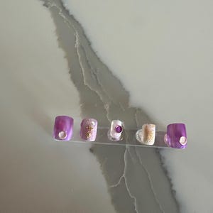 Medium purple galaxy press ons handmade (kids)
