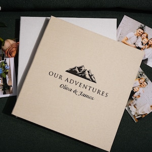 Custom our adventure theme photo album classic linen self adhesive scrapbook album for wedding, anniversary