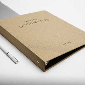 Personalized Document Collection 3 Ring Binder for School, Family and Office Use Back to School Gift