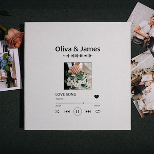 Custom Anniversary Photo Album Gift, Creative Love Song Music Memory Scrapbook Album, Anniversary Gift, Gift for Her/Him