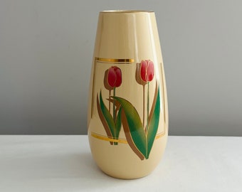 Vintage Art Deco Tulips Ceramic Vase