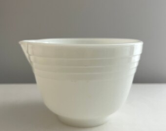 Mid-Century White Milk Glass Spouted Bowl