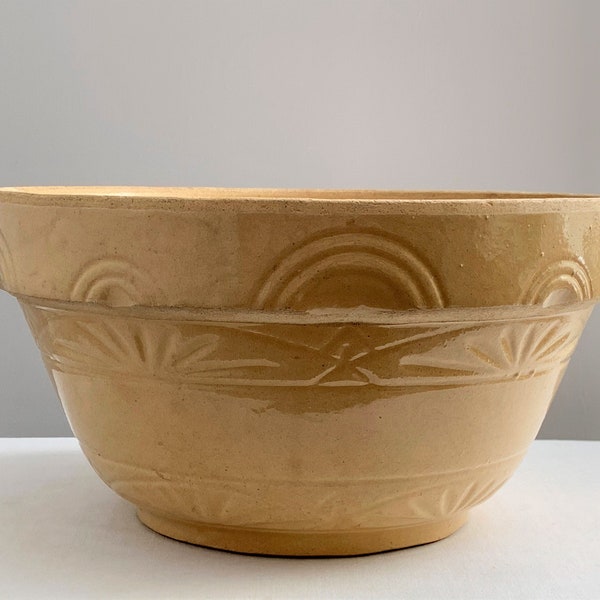 Yellow Ware Bowl Extra Large Antique Yellowware Pottery Kitchen Bowl 12 Inch Antique Yellowware Pottery Bowl Collectors Yellowware Pottery