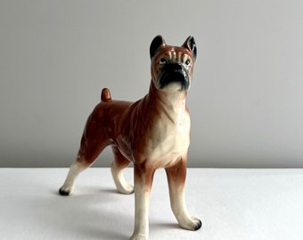 Mid-Century Large Boxer Dog Ceramic Figurine