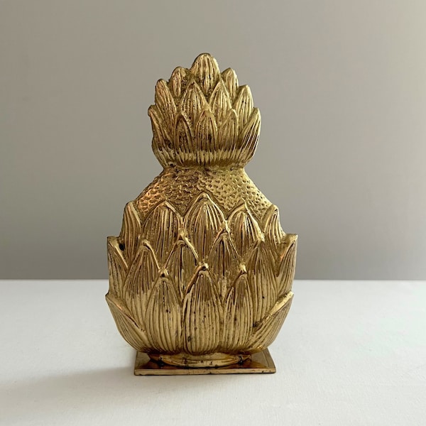 Vintage Brass Pineapple Bookend Testured Detailed Brass Bookend