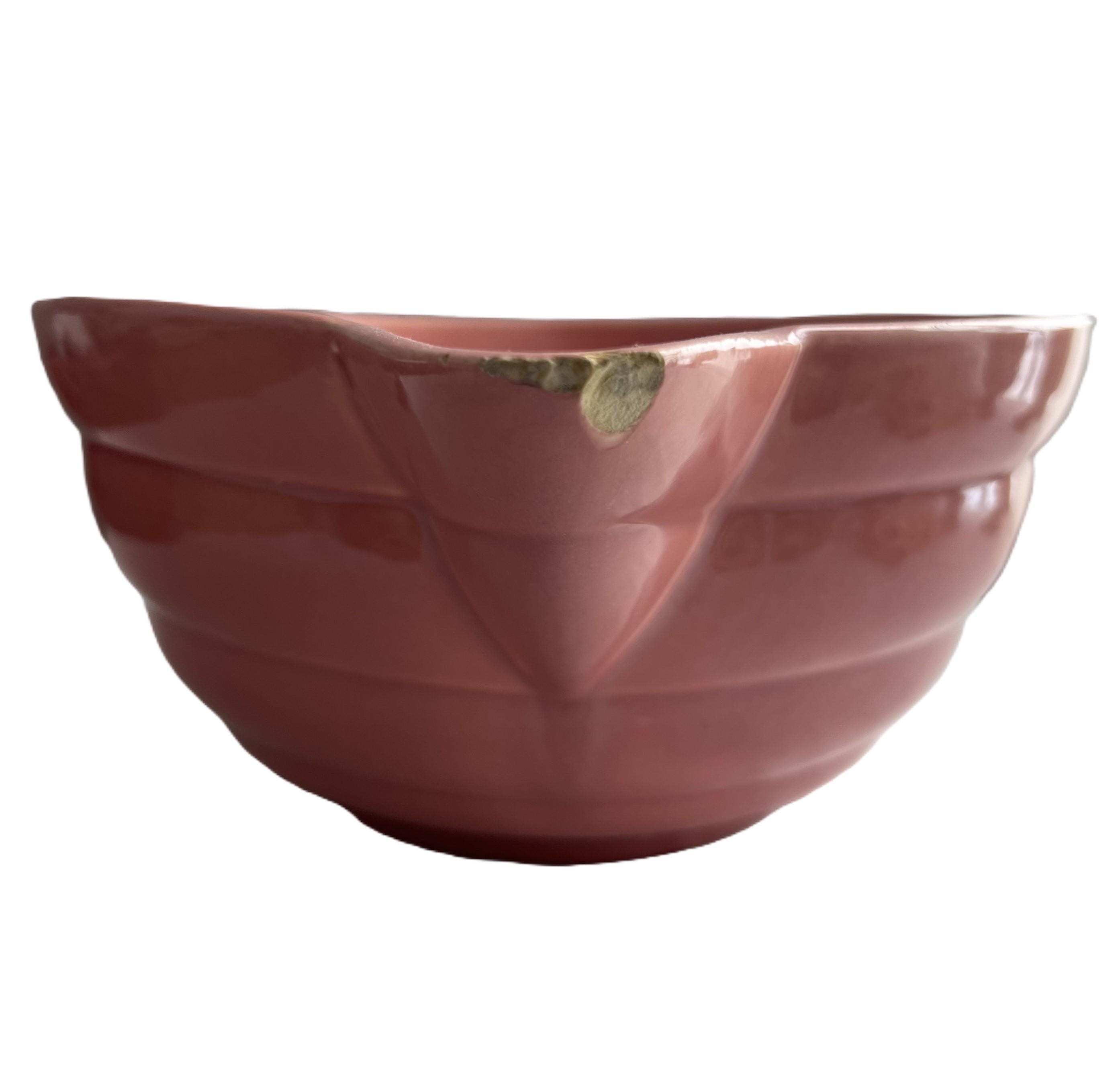 1940's Pink Bauer Large Batter Bowl / Bauer California Pottery