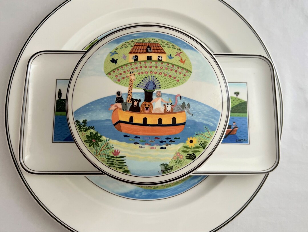 4PC Vintage Villeroy and Boch Noahs Ark Naif Design by Gerard Laplau Etsy
