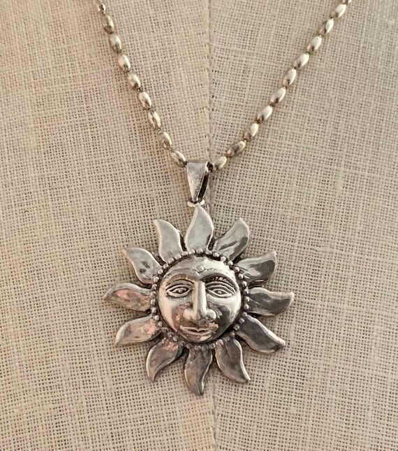 4PC Vintage Sterling Silver Jewelry Set Sun God A… - image 6