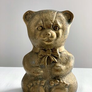 Vintage Brass Bear Bookend Bear Figurine Heavy Cast Brass Bear