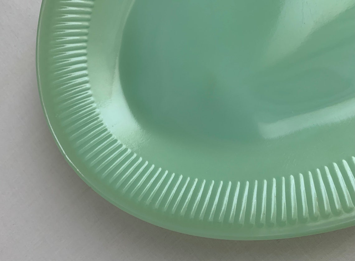 Vintage JADEITE 12 Inch Platter Fire King Jadeite Mid Century Etsy