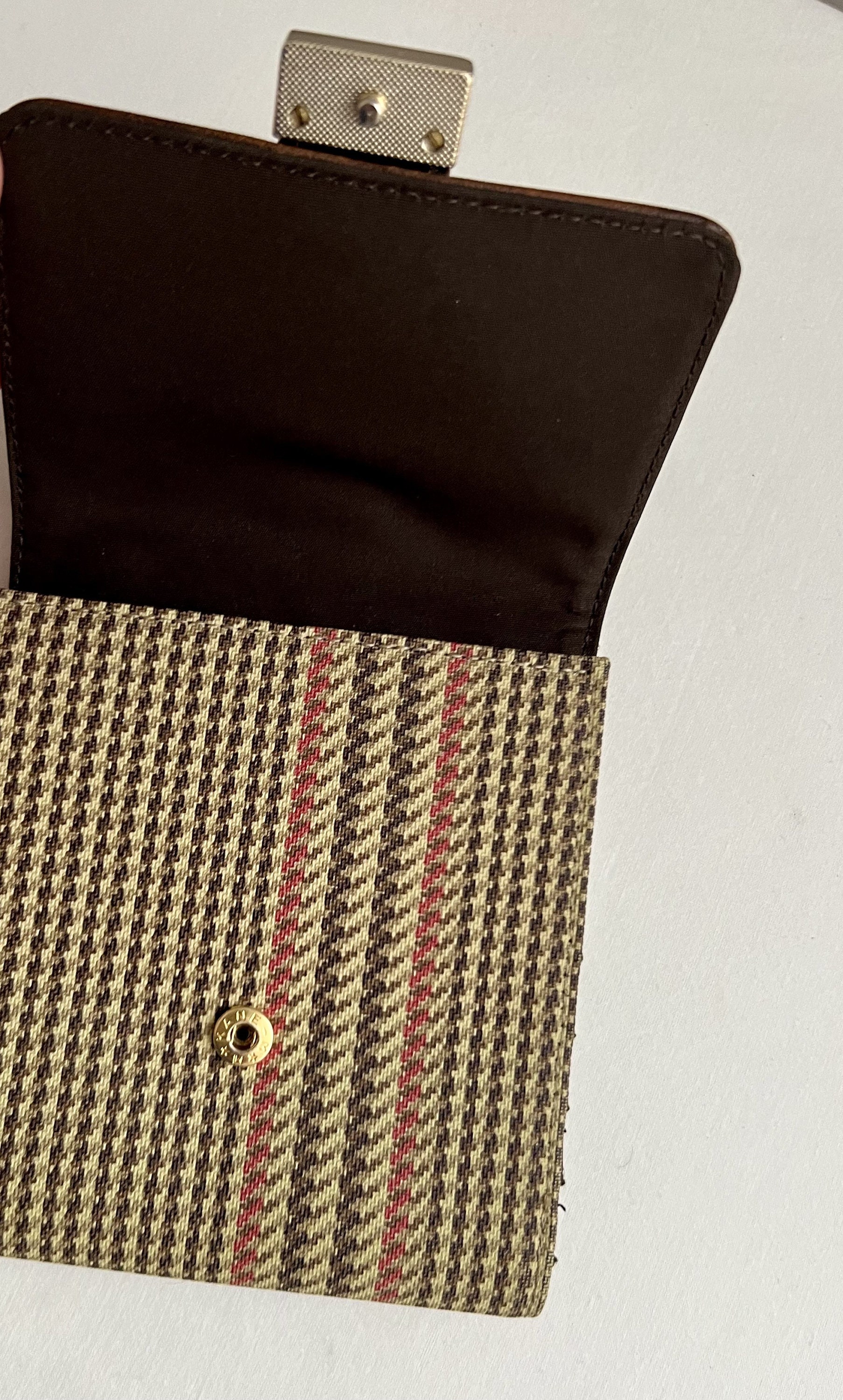 Vintage Trifold Wallet Brown Check Hounds Tooth Pattern Vintage Trifold Wallet Brown Check Hounds Tooth Pattern