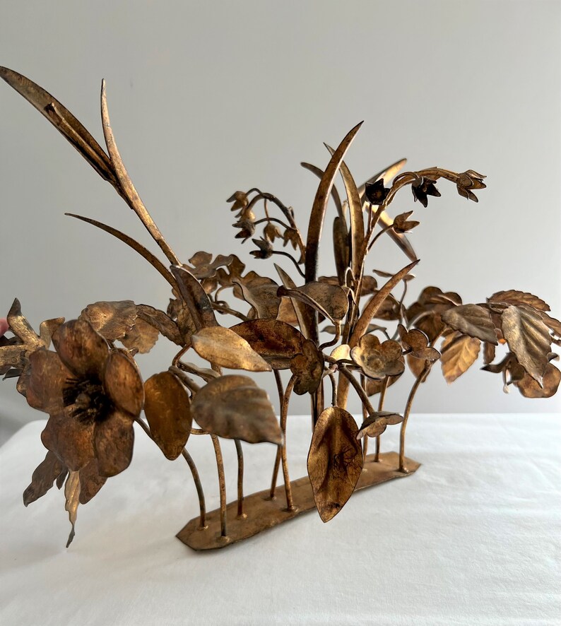Vintage Copper Metal Flowers Instant Arrangement Metal Art Etsy