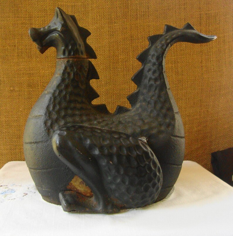 Vintage CAST IRON DRAGON Wood Stove Humidifier Steam Breathing Etsy