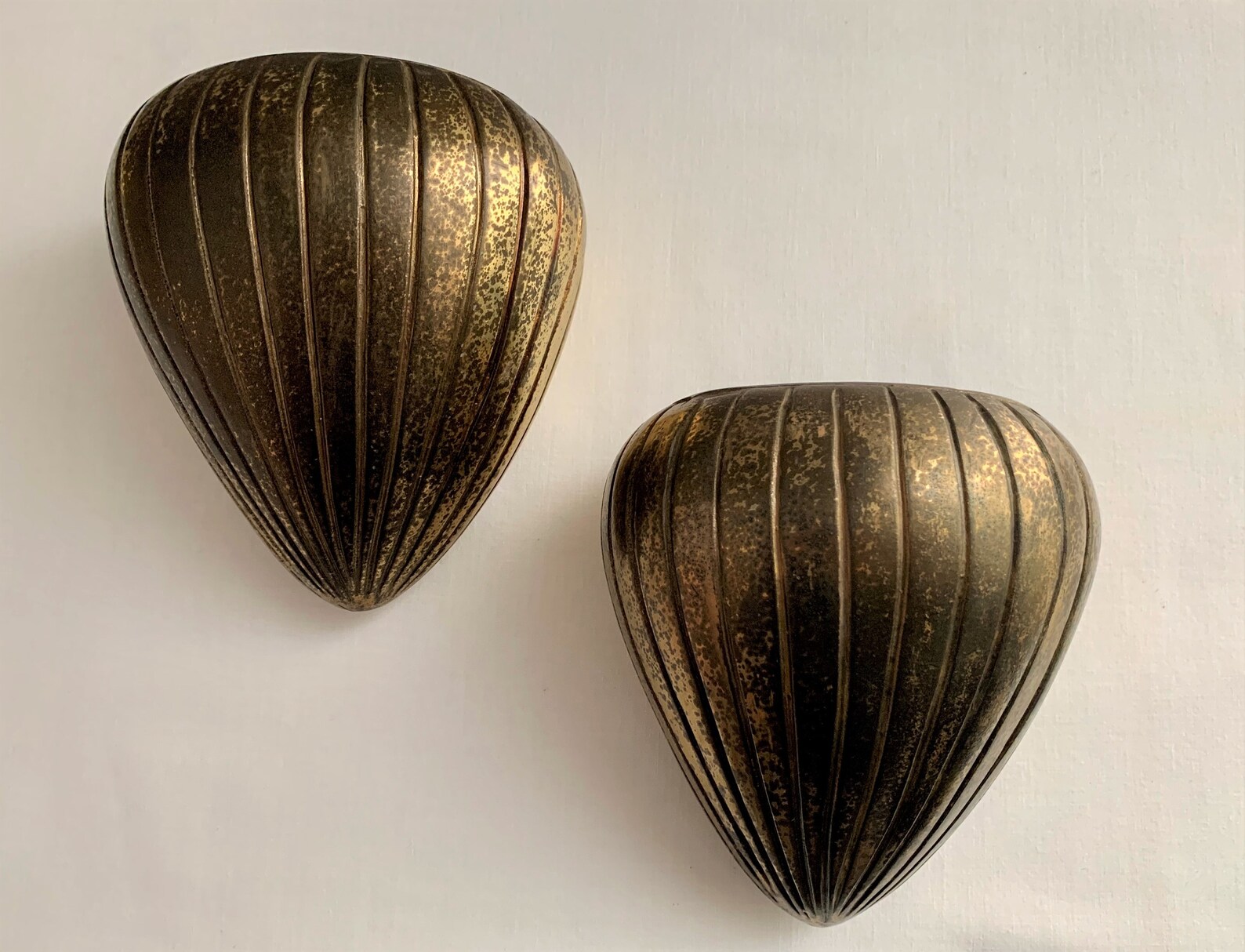 Vintage Rustic Brass Wall Pocket Set of 2 Architectural Etsy