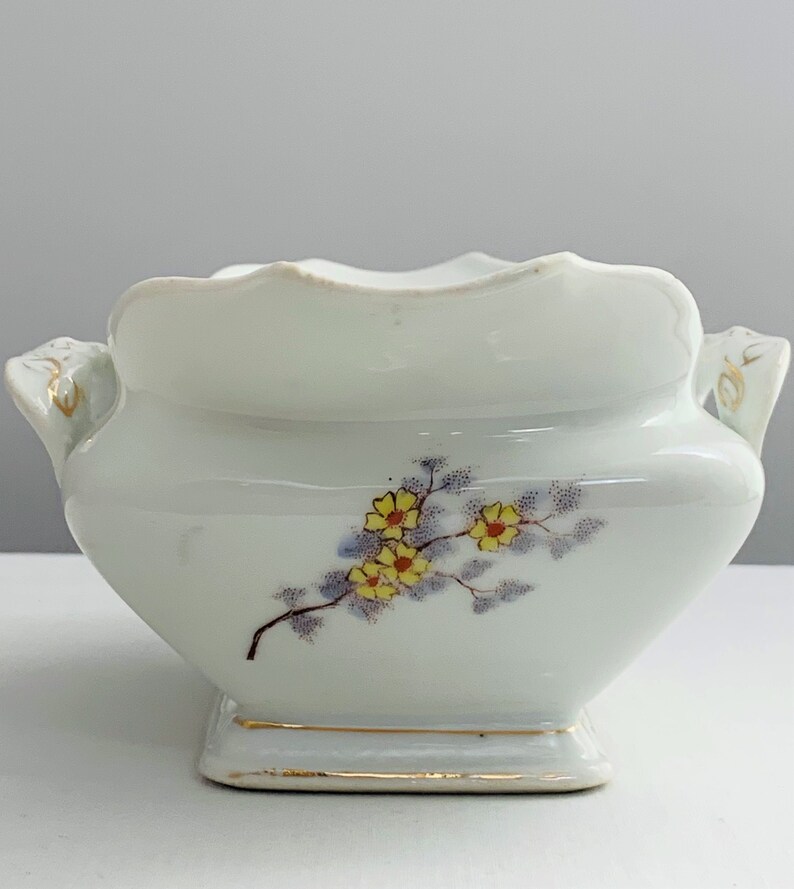 Antique Double Gravy Boat Antique Sauce Serving White Gold Transferware White Porcelain Ceramic Antique Tableware Double Handle Double Spout