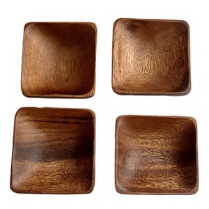 Vintage Hand Crafted Wood Bowls: Mid-Century Stacking Snack Bowls