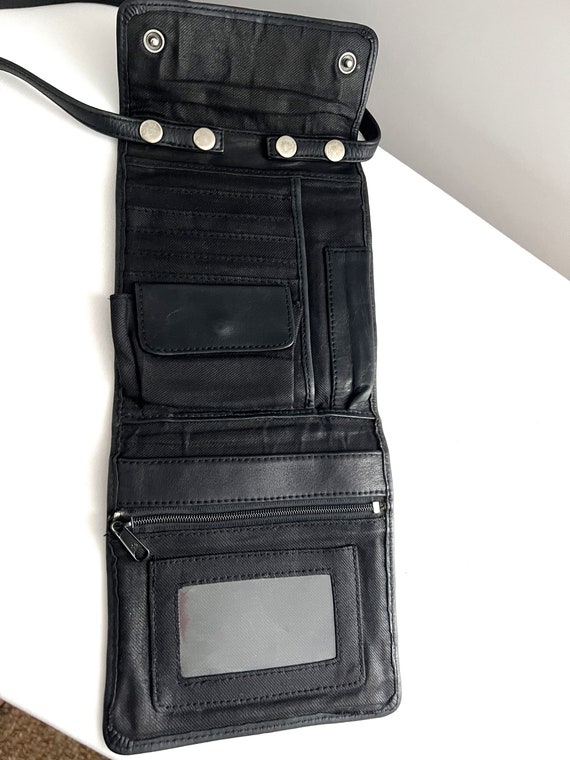 Vintage Black Genuine Leather GH Bass & Co Cross … - image 6