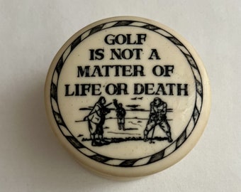 Vintage Black & White Novelty Trinket Box Gift for Golfer "Golf is not a matter of life or death, it is much more important than that"