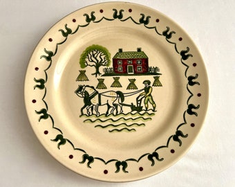 2 Mid-Century Poppytrail Homestead Provincial Dinner Plates By Metlox