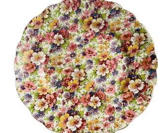 1930's Dubarry Luncheon Plate by James Kent England;  English Transferware; Chintzware