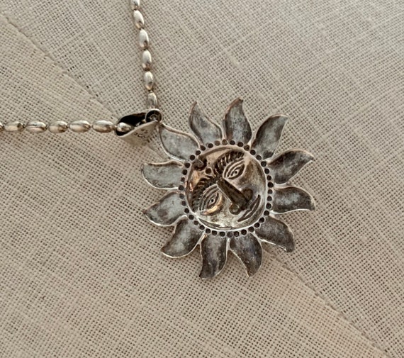 4PC Vintage Sterling Silver Jewelry Set Sun God A… - image 7