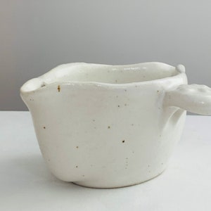 Vintage French White Stoneware Saucier / Gras/Maigre Fat Separator