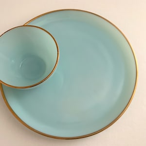 2PC Vintage Delphite Plate & Cup Set MCM Fire King by Anchor Hocking