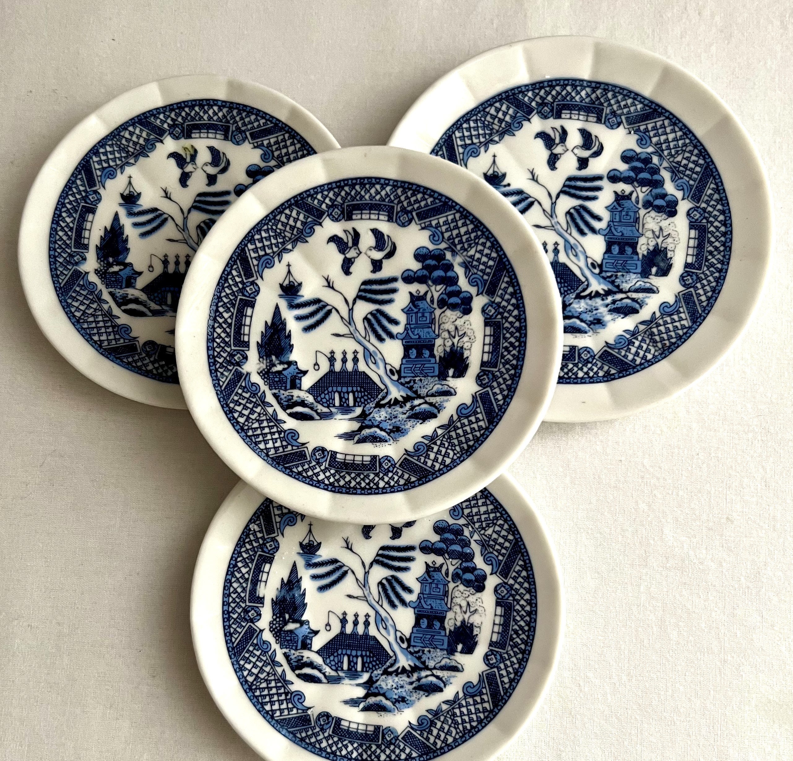 Vintage Blue Willow Mini Plates Blue Indigo Children's Vintage