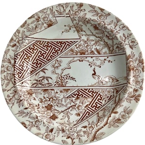 Antique Plate / English Brown Aesthetic Transferware Plate