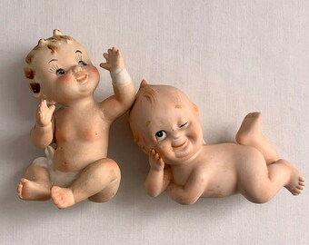 2 Vintage KEWPIE Figurines by Lefton