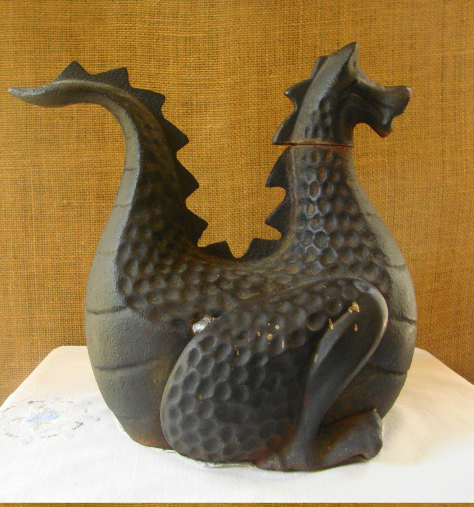 Vintage CAST IRON DRAGON Wood Stove Humidifier Steam Breathing Etsy