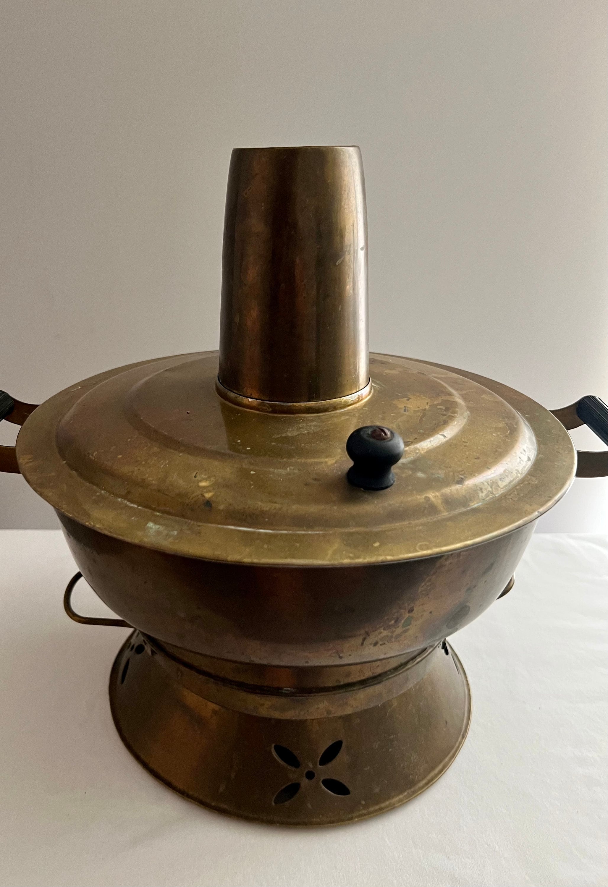 Vintage Brass & Copper Hot Pot Cooker: Asian Mid-century 3PC - Etsy