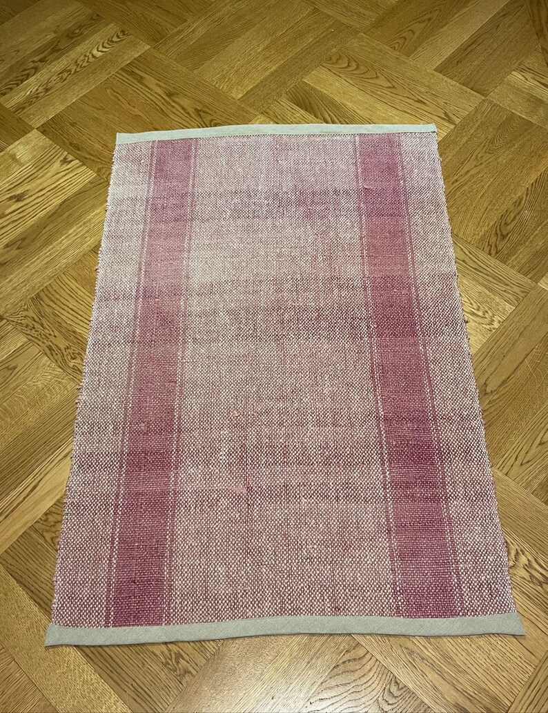 Gray Pink Rag Rug Vintage Hungarian Rag Rug: Soft Pink Mat 42 Inches Long - Etsy