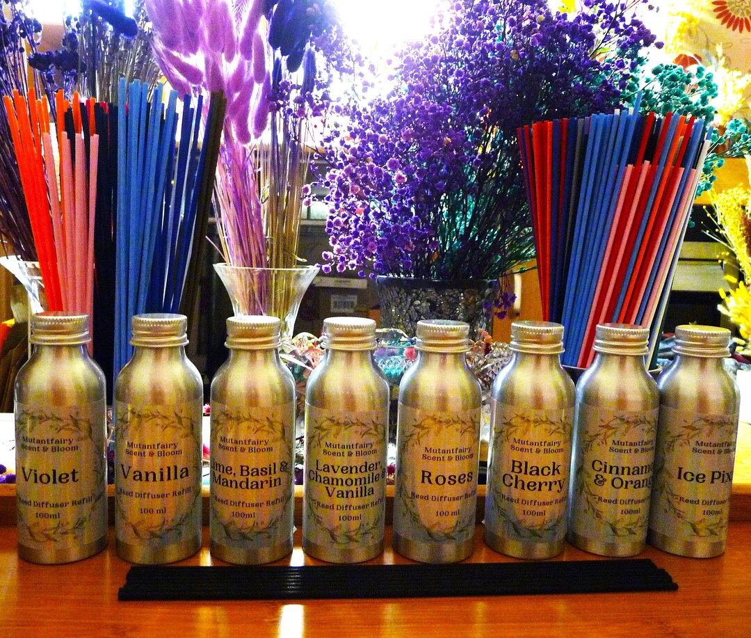 Reed Diffuser Refill and Wooden Coaster Plus 8 Reeds With Etsy UK