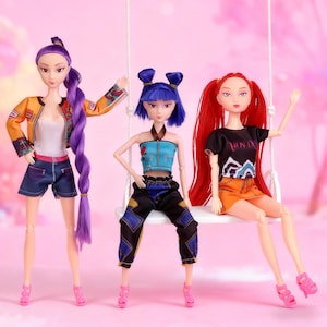 Rmi, Mra, Zey Figure Set, K-Pop Anime Collectible, Poseable Doll for Collectors, Collectible Dolls for Kids, Fans & Gift Givers