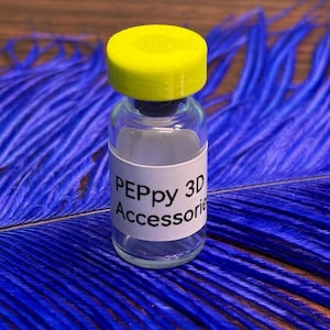 Two small, flexible, reusable 3D printed Vial Caps for 3 ml vials: Peptide Insulin