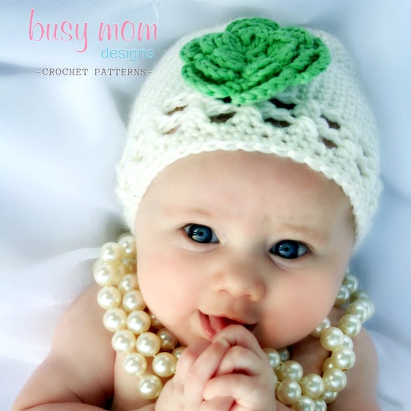 Crochet PATTERN - Gracefully Vintage Hat and Flower - All Sizes: newborn to adult - Easy - PDF 116 - Sell what you Make