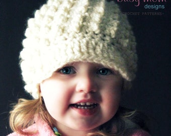 CROCHET Hat PATTERN - Knobby Noggin Newsboy - ALL Sizes included - Preemie to adults - Easy - pdf 123