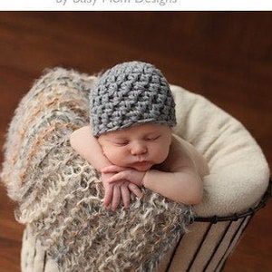 CROCHET PATTERN Simplicity Beanie Preemie to 3 Month Fast and Easy Great Beginner Pattern PDF 112 Sell what you Make image 1