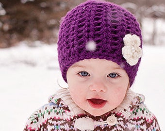 CROCHET PATTERN - Blooming Beauty - Flower Hat - All sizes from preemie to adults - PDF 125