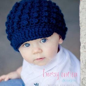 CROCHET Hat PATTERN - Knobby Noggin Newsboy - ALL Sizes included - Preemie to adults - Easy - pdf 123