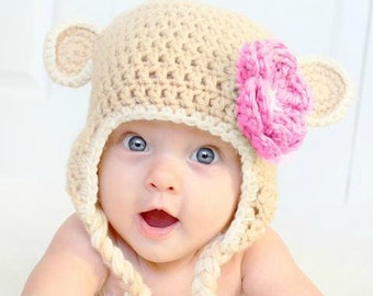 CROCHET Hat PATTERN - Sweet Monkey Hat - Sizes from preemie to adults - PDF 114 - Sell what you Make