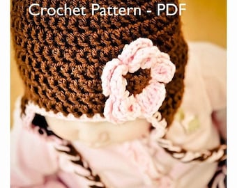 CROCHET PATTERN - Snuggly Earflap Hat with Daisy - Sizes to fit preemies to adults - PDF 113 - Sell what you Make