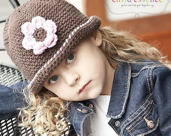 CROCHET Hat PATTERN - Daisy Cloche - All sizes included - Vintage style boutique hat - Sell your finished items - Easy - pdf 105