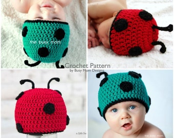 CROCHET PATTERN - Little Buggy or Ladybug / Ladybird Hat - Sizes from Preemie to Adults - PDF 106 - Sell what you Make