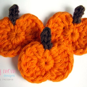 CROCHET PATTERN Simple Pumpkin Appliqué Motif Embellishment Great for any Autumn or Halloween Project PDF 206 image 2